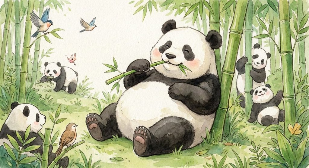 GEMINIで作成したパンダのイラスト画像|ブログ用アイキャッチ