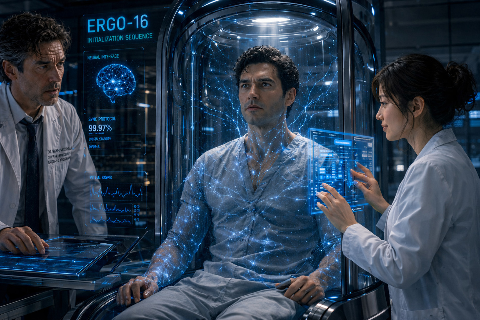 Ergo-16が起動カプセルの中で初めて呼吸する瞬間